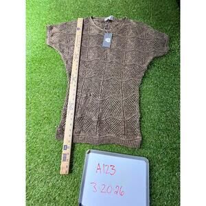 Pretty Angel Tunic Sweater Womens‎ Small Medium Brown Knit Dolman Batwing Sleeve
